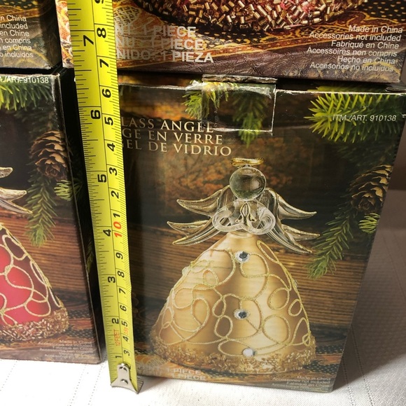 Glass ANGELS Christmas tree ornaments. Costco. 2 red. One gold. One silver. 4.5” - Picture 5 of 7